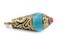 The Bead Chest Turquoise Brass Capped Locket Pendant (28x10mm)